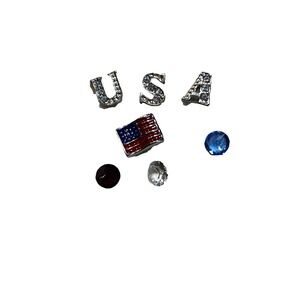 Origami Owl Charms (7) Jewelry  -USA, American Flag, Red,White &Blue Stones